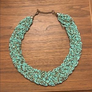 Mint green beaded statement necklace
